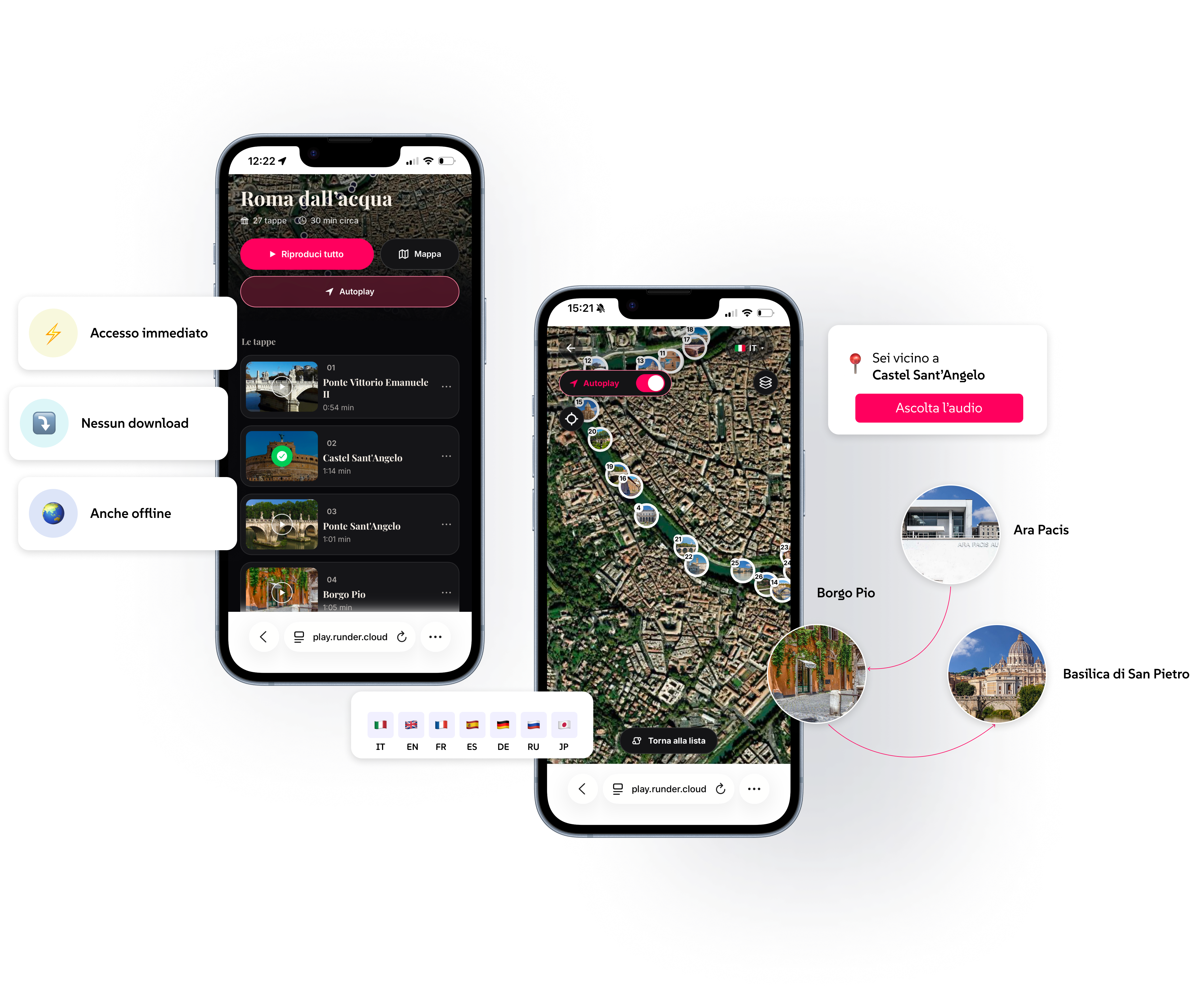 RunPlay: elenco tappe Roma dall’acqua, mappa geolocalizzata e accesso anche offline